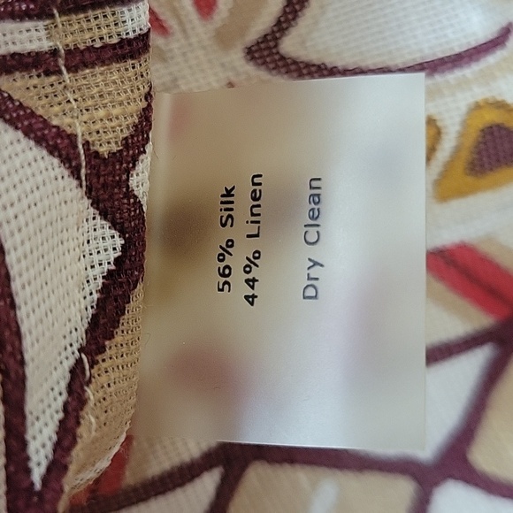 Talbots Womens Linen Silk Boho Medallion Tunic Blouse - Size 8 - Picture 7 of 7